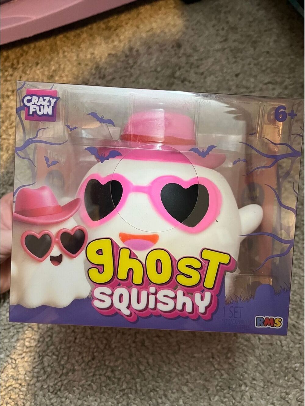 Crazy Fun Ghost Squishy Pink Cowboy Hat Heart Glasses Halloween Toy New